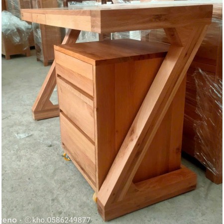 Solid Oak : Bộ Bàn Máy Tính Gỗ Sồi Z + Tủ Hồ Sơ